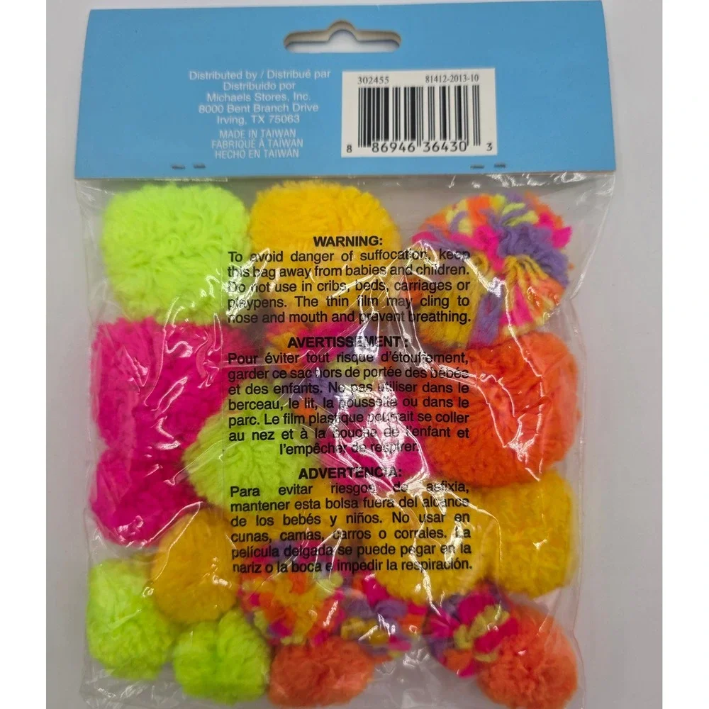 Avon Holiday Cheer Pom Pom Garland & Creatology Neon 20pc Pom-Poms Craft Lot NEW
